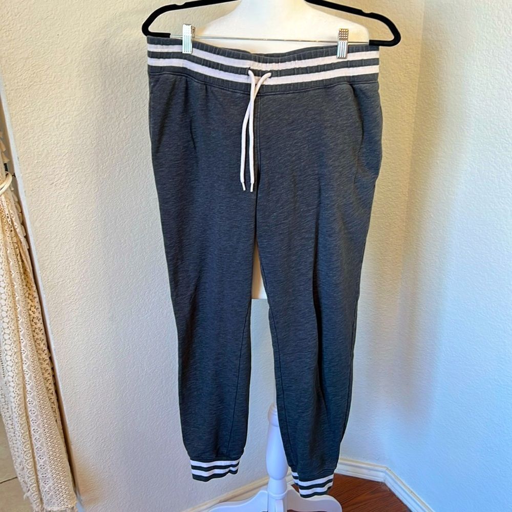 Mossimo Supply Company Heather Gray and Stripes Jogger Sweatpants ~ Size Large